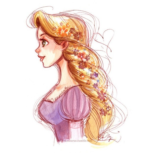 600x600 Rapunzel Fanart Drawing Inspiration Liked On Polyvore Featuring
