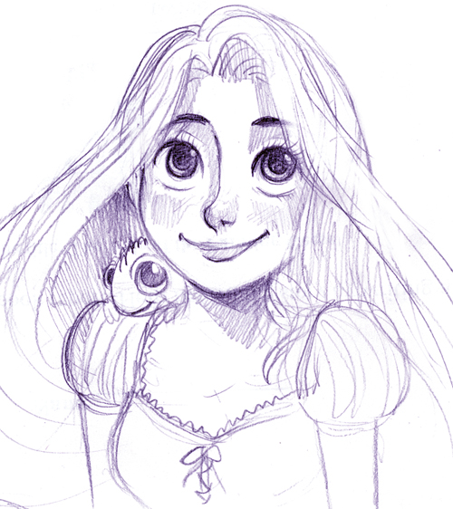 500x562 Rapunzel From Tangled Disney Doodles Tangled