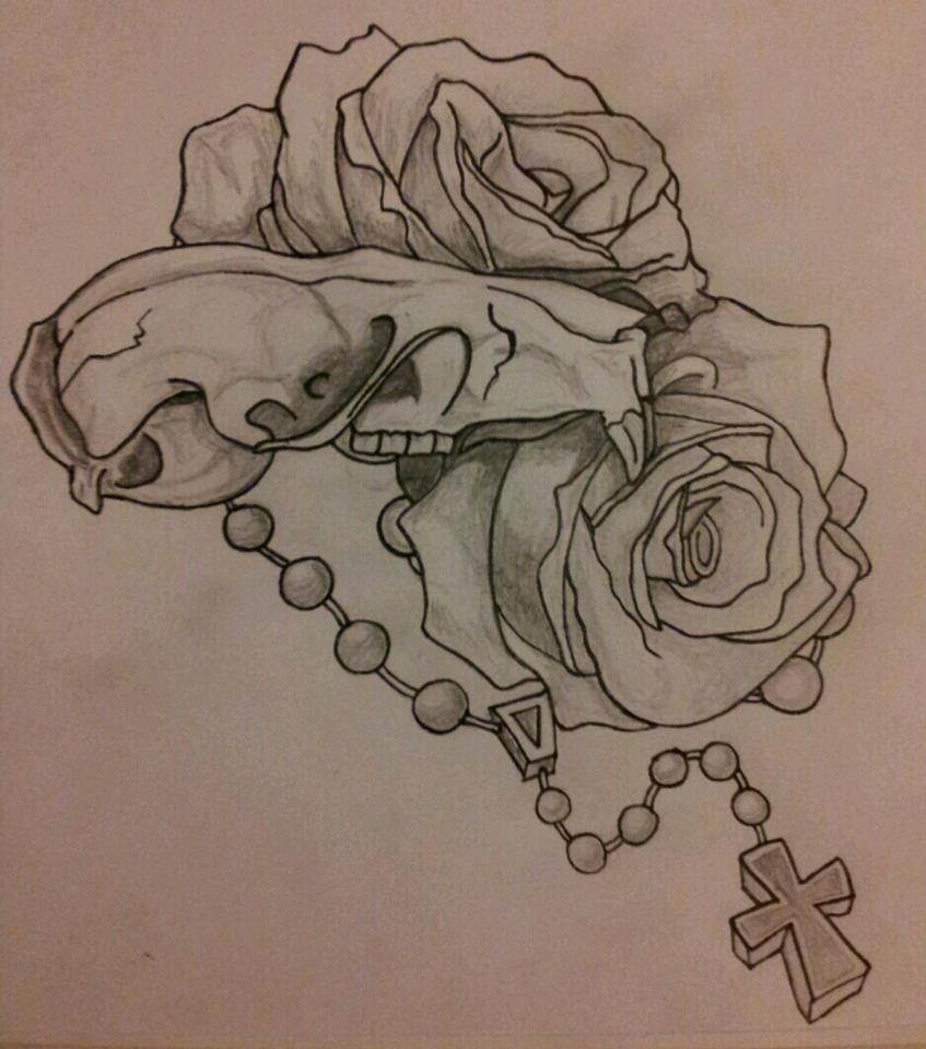847x960 Rat Skull And Roses By Modmii On Rat Skull Tattoo