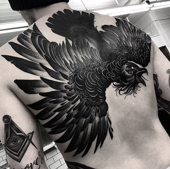 660x658 Raven Back Tattoo Best Tattoo Design Ideas
