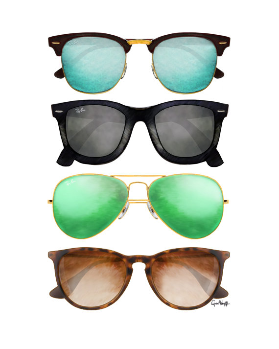 570x713 Ray Ban Sunglasses Print Pencil Drawing Wall Art