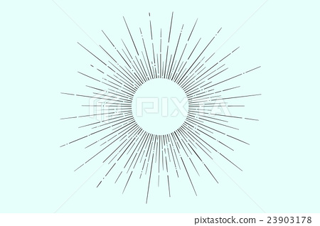 450x318 Linear Drawing Of Light Rays, Sunburst
