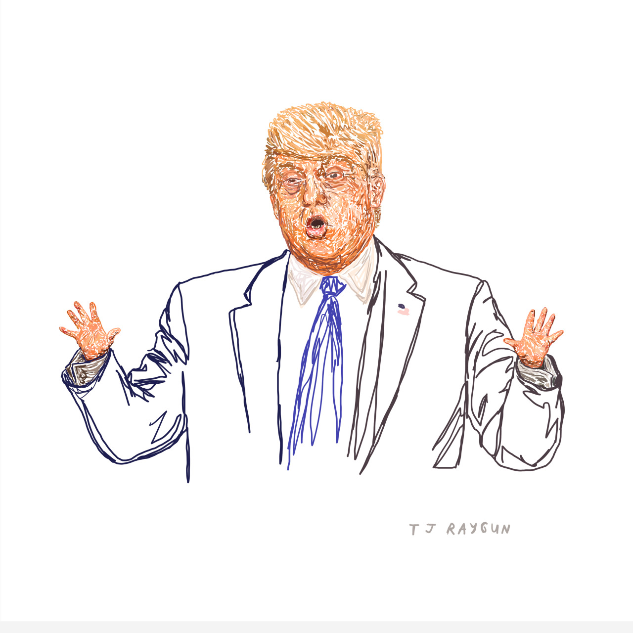 1280x1280 Donald Trump Has Small Hands. Drawing By Tj Raygun