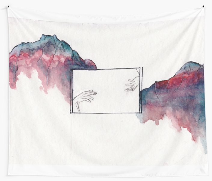 705x602 Reaching Hands And Mountains Wall Tapestry By Orionrose