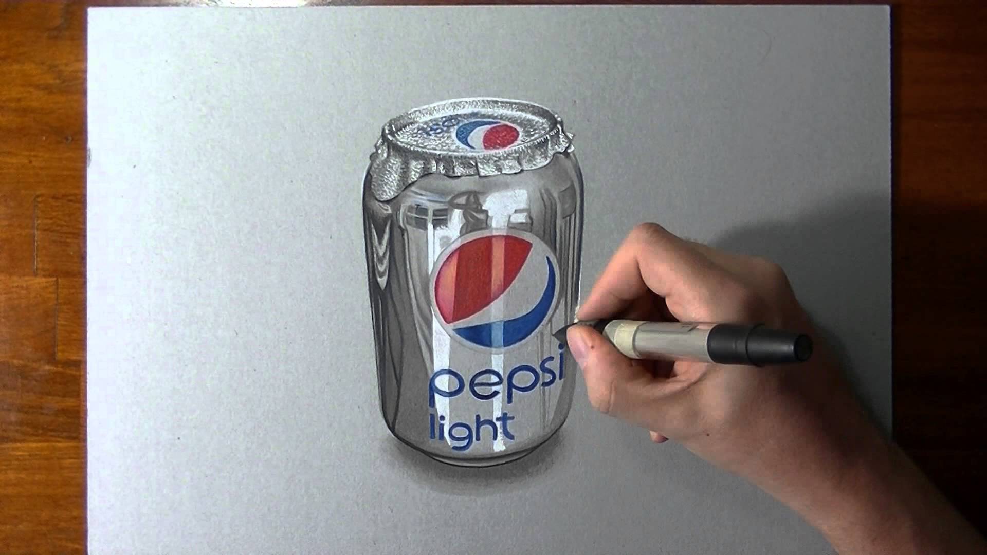 1920x1080 Crazy Realistic Drawing Pepsi Can