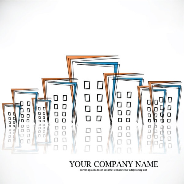 598x600 Construction And Real Estate Simple Pen Drawing 02 Vector Free