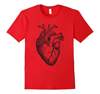 385x360 Real Anatomical Human Heart Drawing T Shirt Clothing