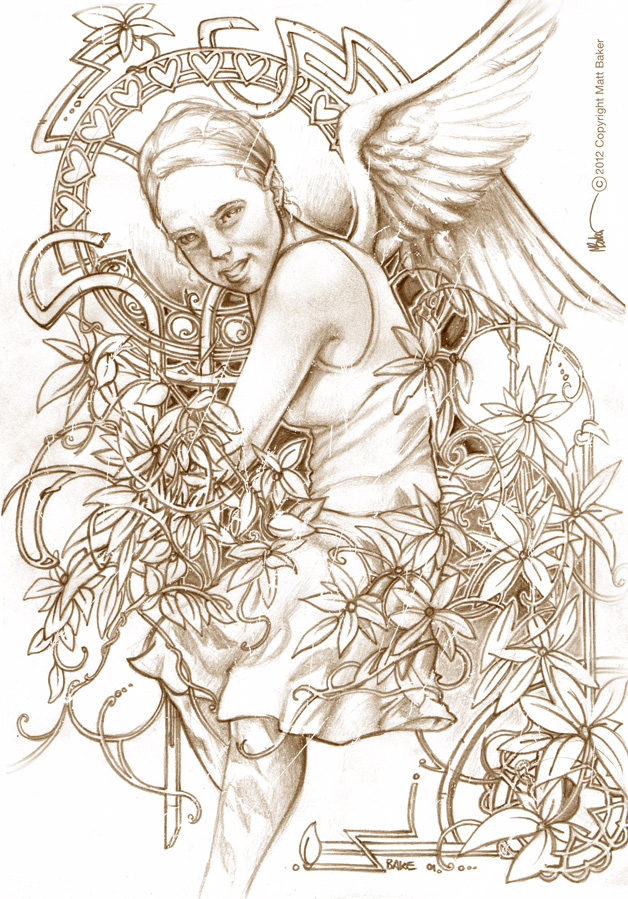 628x899 Matt Baker Portfolio Concept And Experimental Angel Drawings