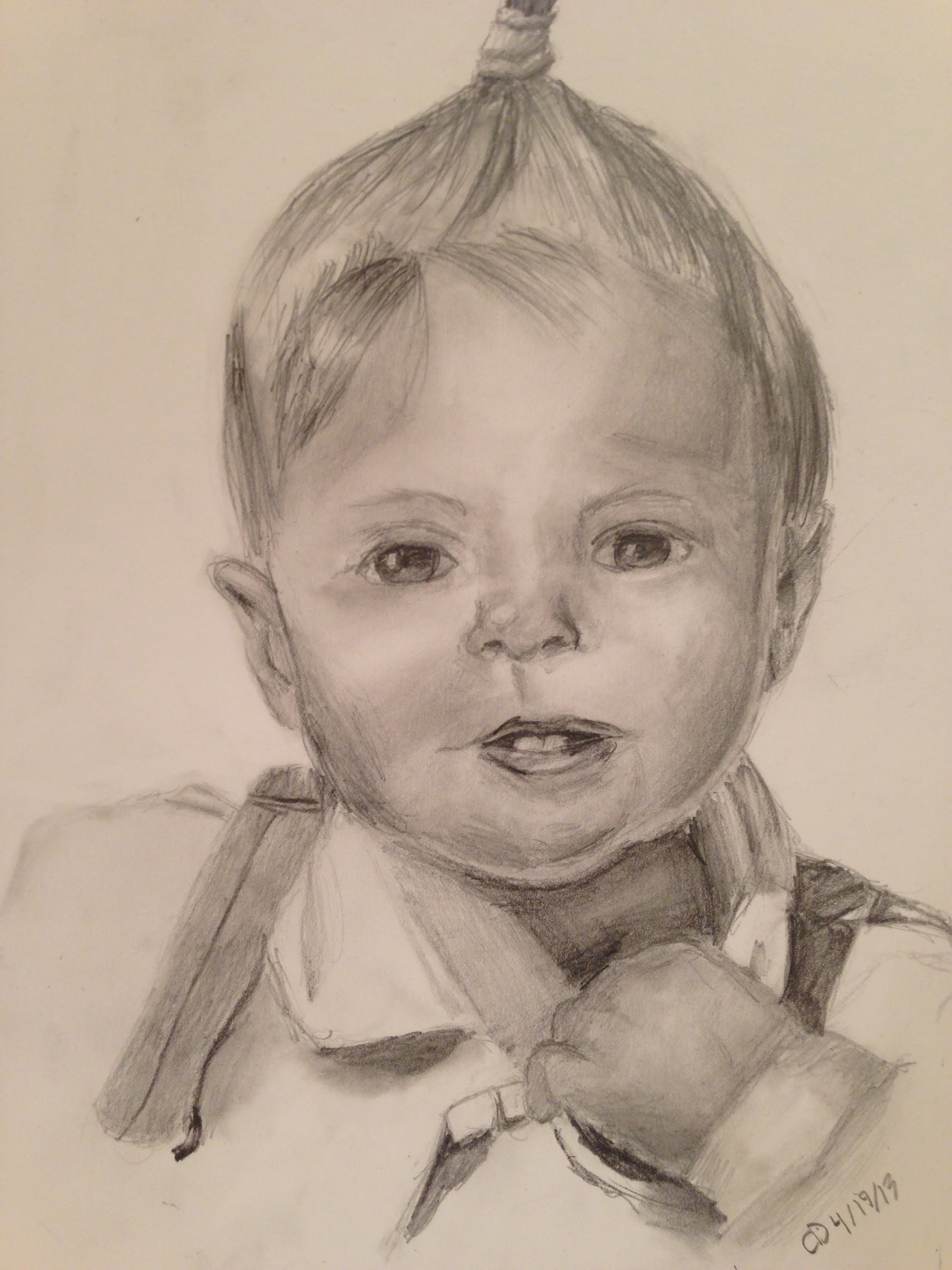 2250x3000 Realistic Baby Portrait Drawing