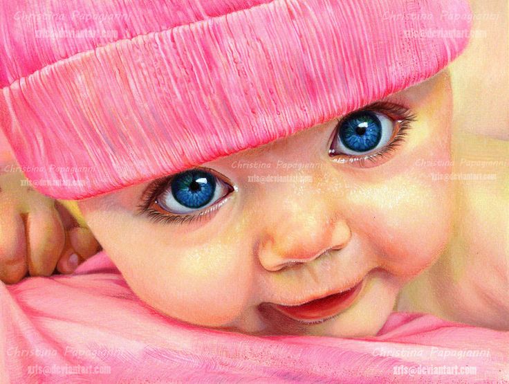 736x555 Realistic Baby Drawing Christina Papagianni Color Pencils Art 2017