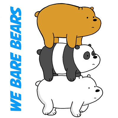 400x400 How To Draw Grizzly, Panda And Ice Bear From We Bare Bears