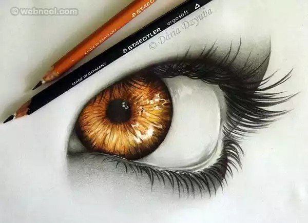 600x435 Realistic Eyes Pencil Drawing
