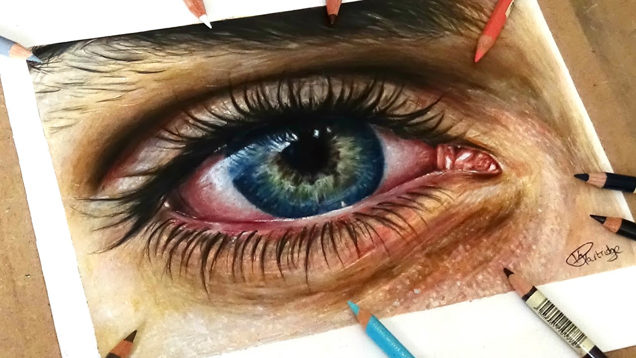 1280x720 Speed Drawing Drawing A Realistic Eye In Coloured Pencil