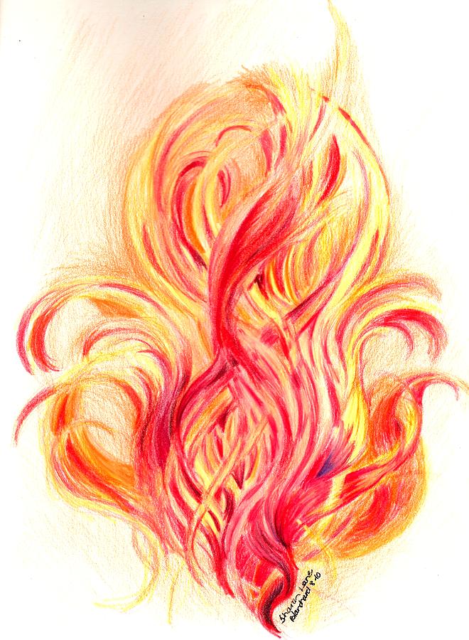 660x900 Fire Drawing By Sharon Blanchard