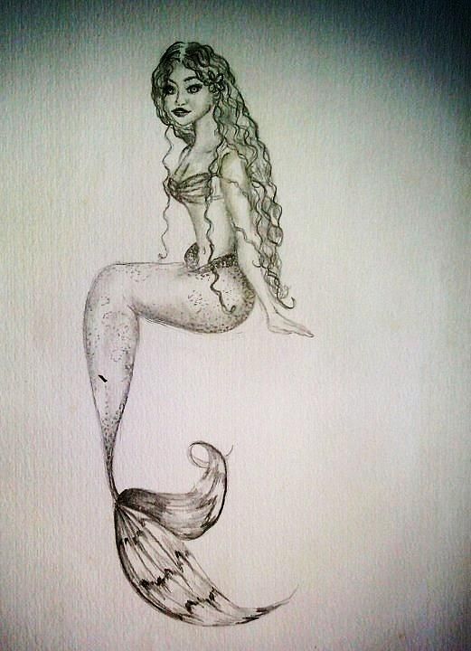 521x720 Hawaiian Mermaid Drawing By Kammy Hodges Mermaids