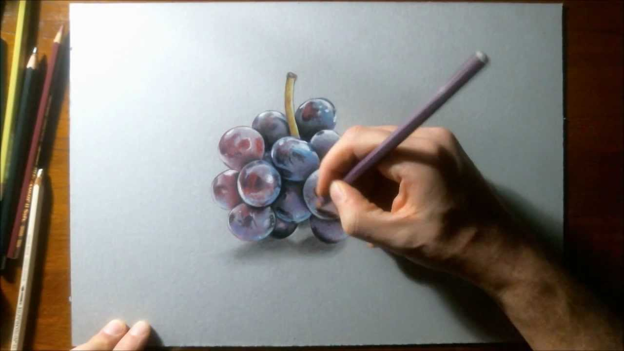 1280x720 Realistic Nature Drawing How To Draw Grapes