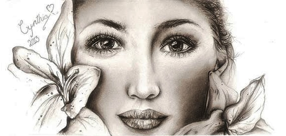 582x277 Realistic Drawing Portrait Woman By Cynthiaoorschot