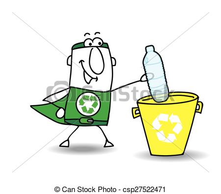 450x395 Recycling A Plastic Bottle With Joe. Recycle Man The Vectors