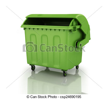 450x414 A Large Green Recycling Bin. Stock Illustration