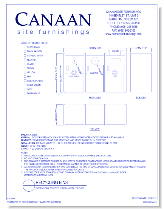 550x700 Recycling Bins