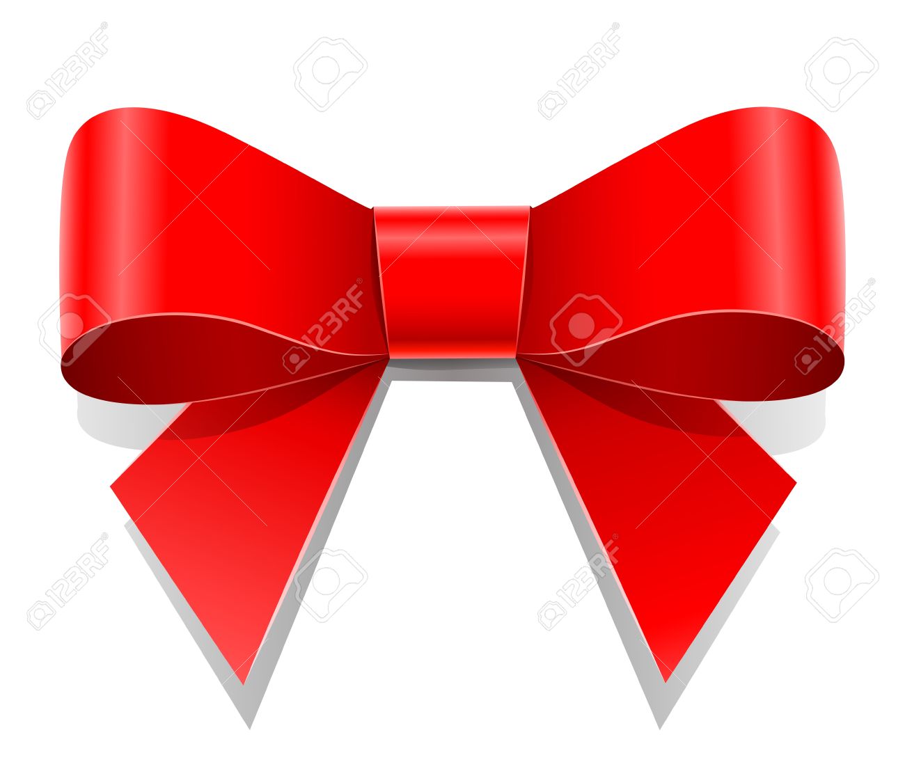 1300x1115 Red Bow Vector Illustration Isolated On White Background