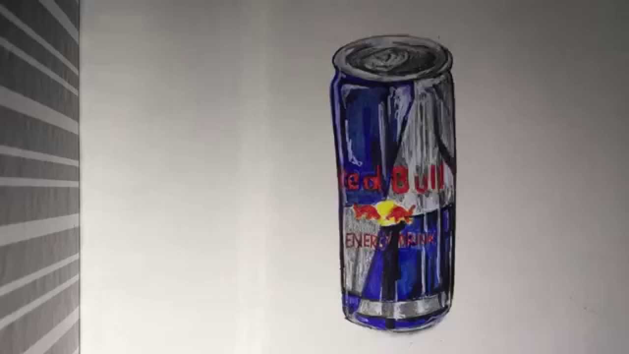 1280x720 How To Draw A Realistic Can Of Red Bull