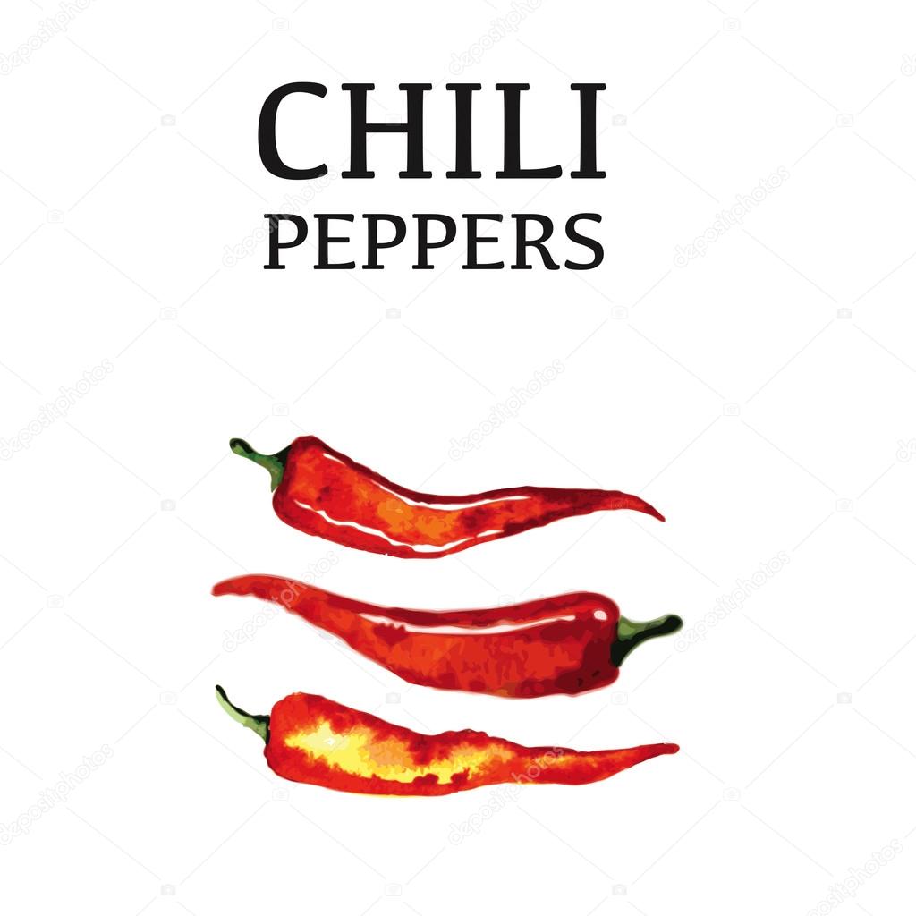 1024x1024 Red Chili Pepper Isolated Poster On White Background. Healthy