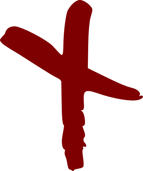 498x598 Red Hand Drawn Cross Clip Art