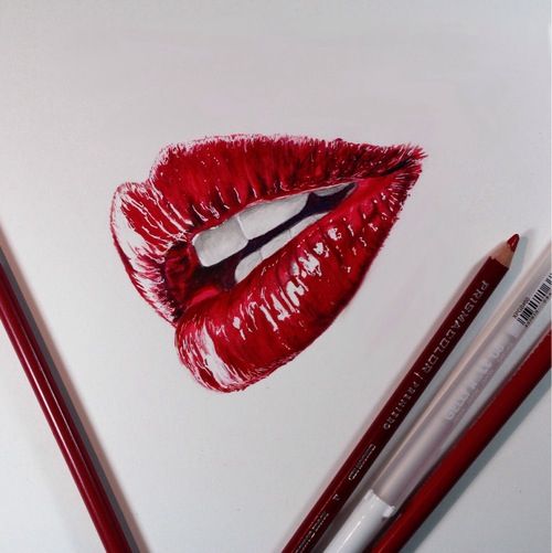 500x501 Red Lips Drawing Lips Drawing Lip