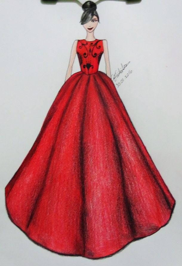 Red Dress Drawing at GetDrawings | Free download