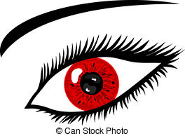 264x194 Red Eye With Lashes Stock Illustration