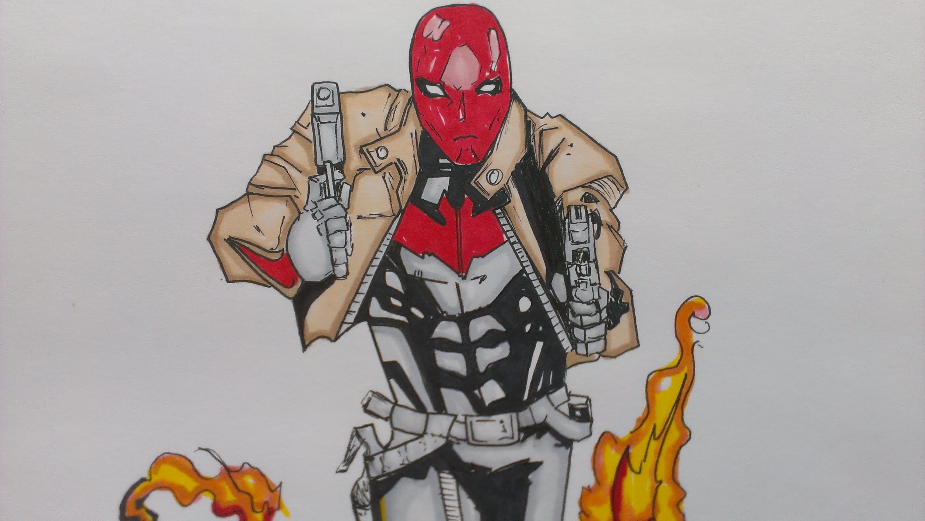 3000x1691 Drawing Red Hood New 52, Dc Comics