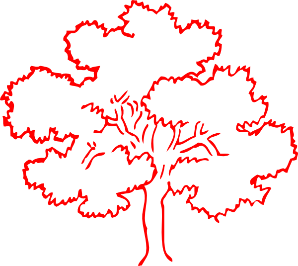 600x535 Red Oak Tree Silhouette Clip Art