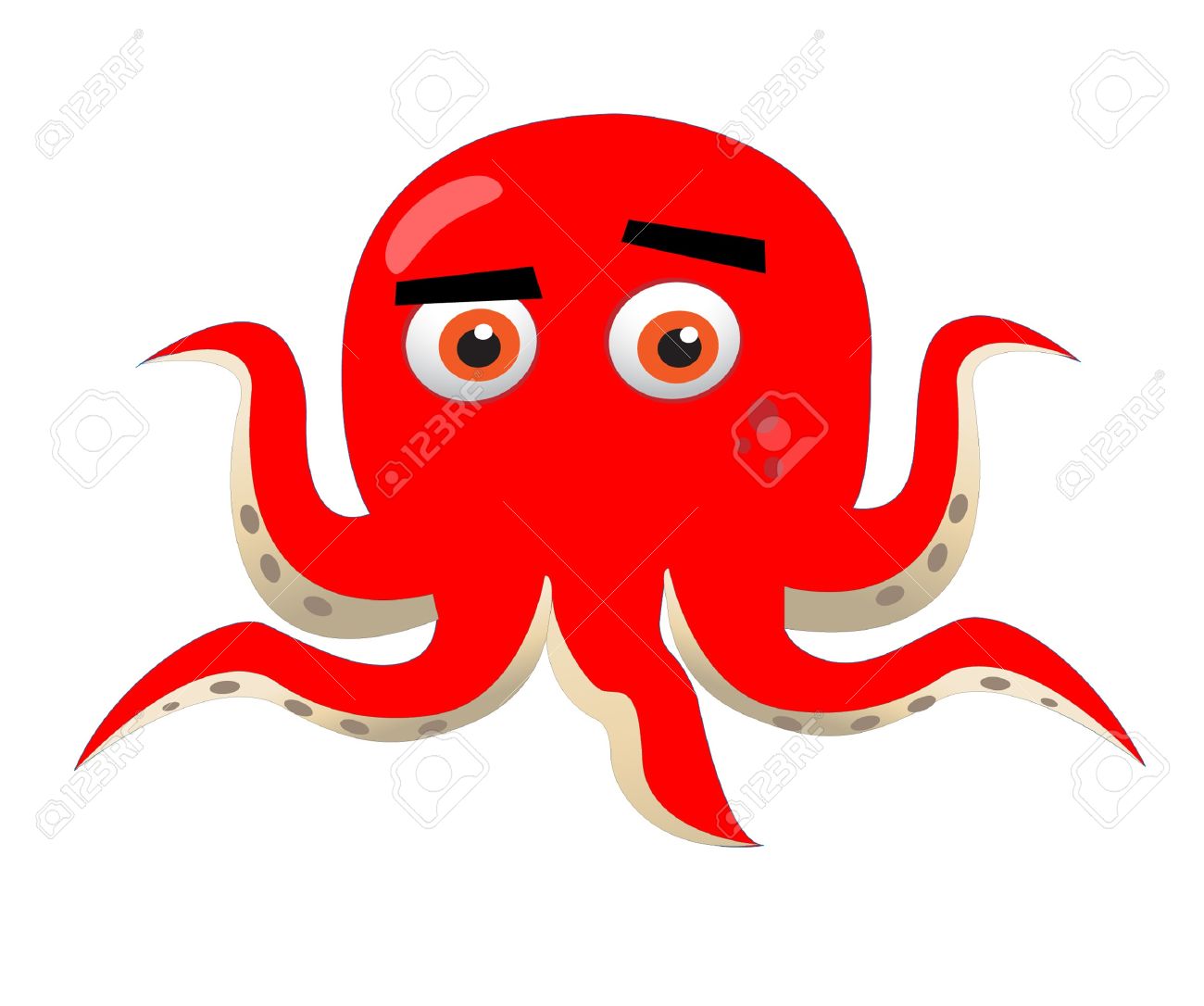 1300x1086 Red Octopus Royalty Free Cliparts, Vectors, And Stock Illustration