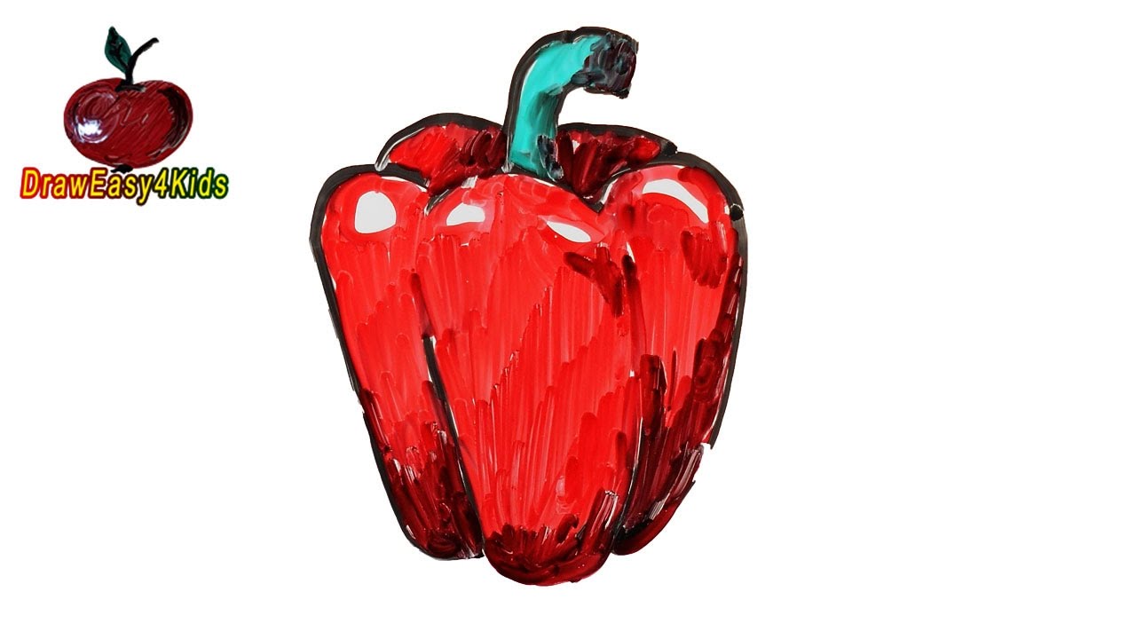 1280x720 How To Draw A Red Bell Pepper And More Vegetables For Kids