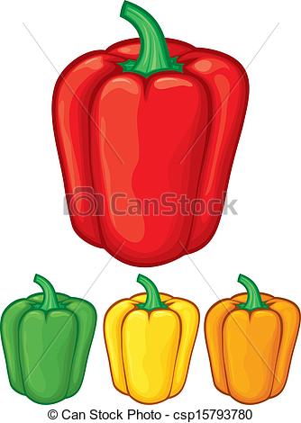 334x470 Sweet Bell Peppers (Green, Red, Yellow And Orange Bell Vector