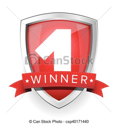 450x470 Winner Shield With Red Ribbon Eps Vector