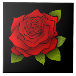 260x260 Red Roses Drawing Ceramic Tiles Zazzle