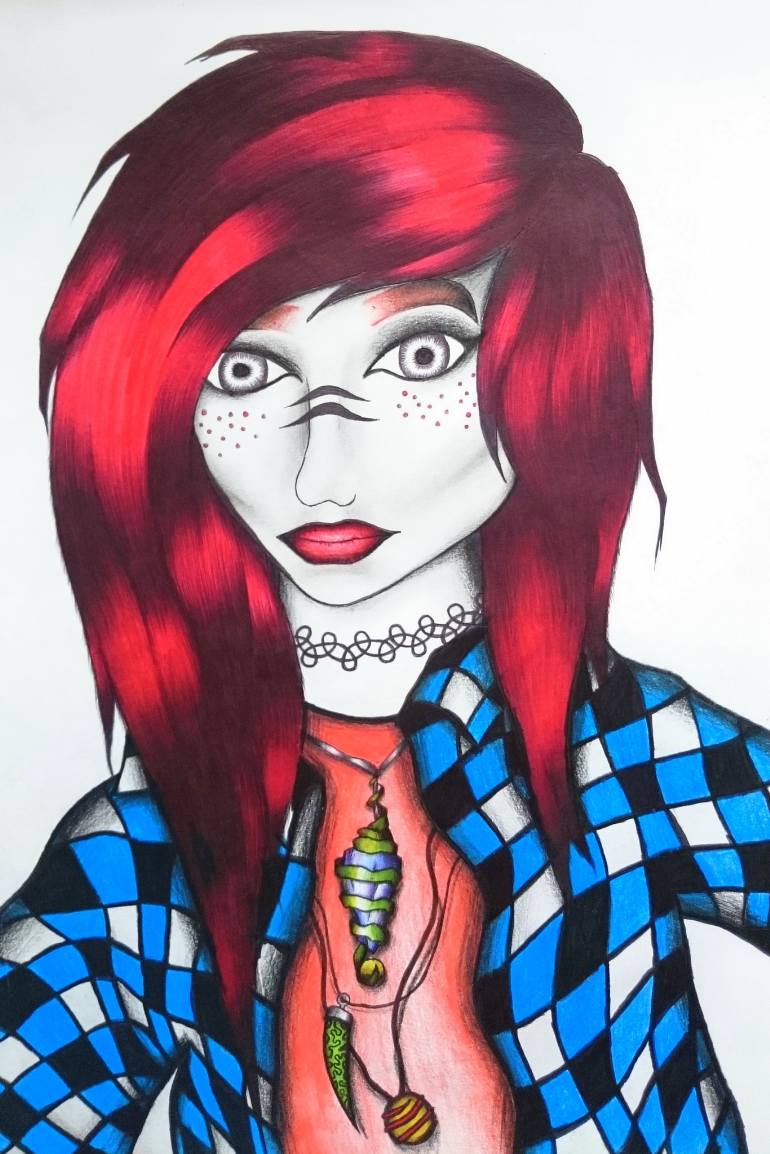 770x1154 Saatchi Art Redhead Drawing By Milena Tosheva