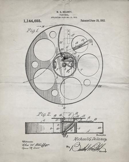 450x563 Film Reel Patent Print Industrialprints