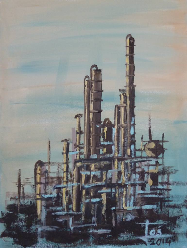 770x1022 Saatchi Art Oil Refinery 1 Painting By Jos Smit