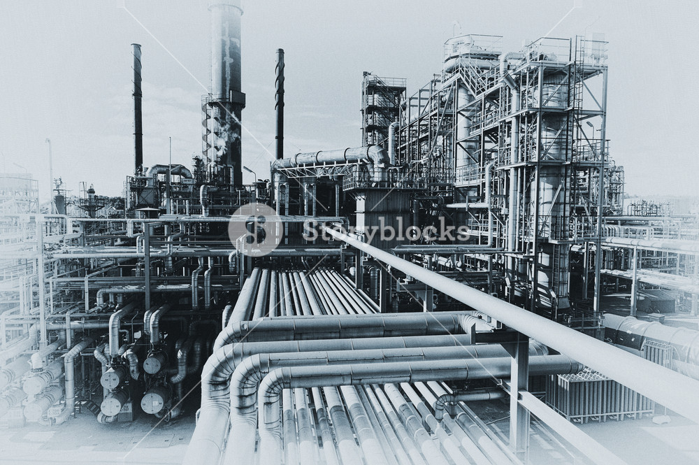 1000x665 Vintage Style Of Old Refinery Industry Royalty Free Stock Image