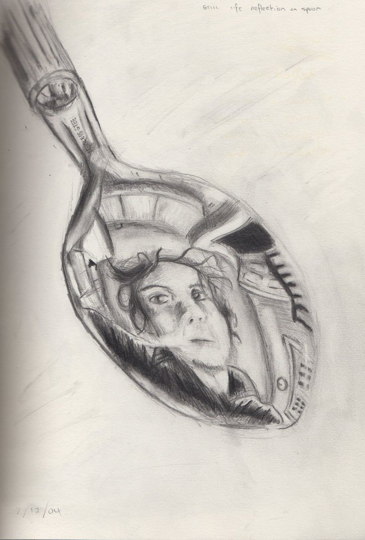 735x1087 Reflection In Spoon By Gregori Art Lesson Ideas Reflections