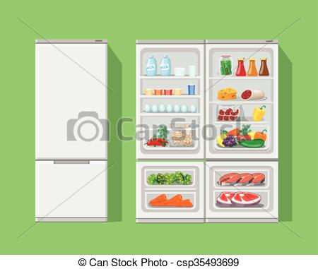 450x381 Refrigerator Opened With Food. Fridge Open And Closed, Foods