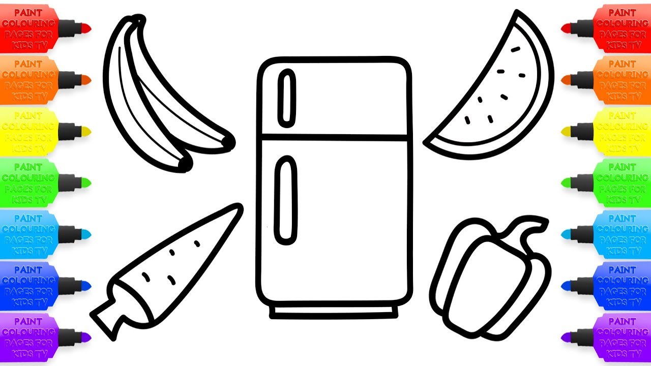 1280x720 Toys Fruits Vegetables Refrigerator For Baby Coloring Book