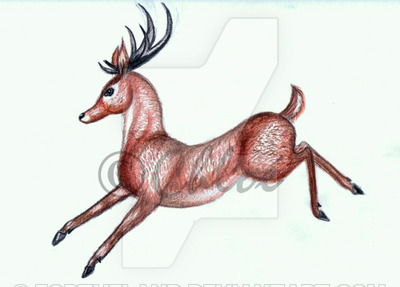 400x287 Reindeer Drawing By Fortheland