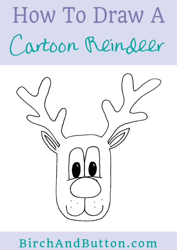 750x1061 How To Draw A Cartoon Reindeer Face