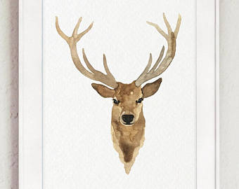 340x270 Deer Head Wall Art Etsy