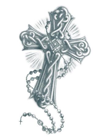 350x450 Cross With Rosary Tattooednow! Ltd.