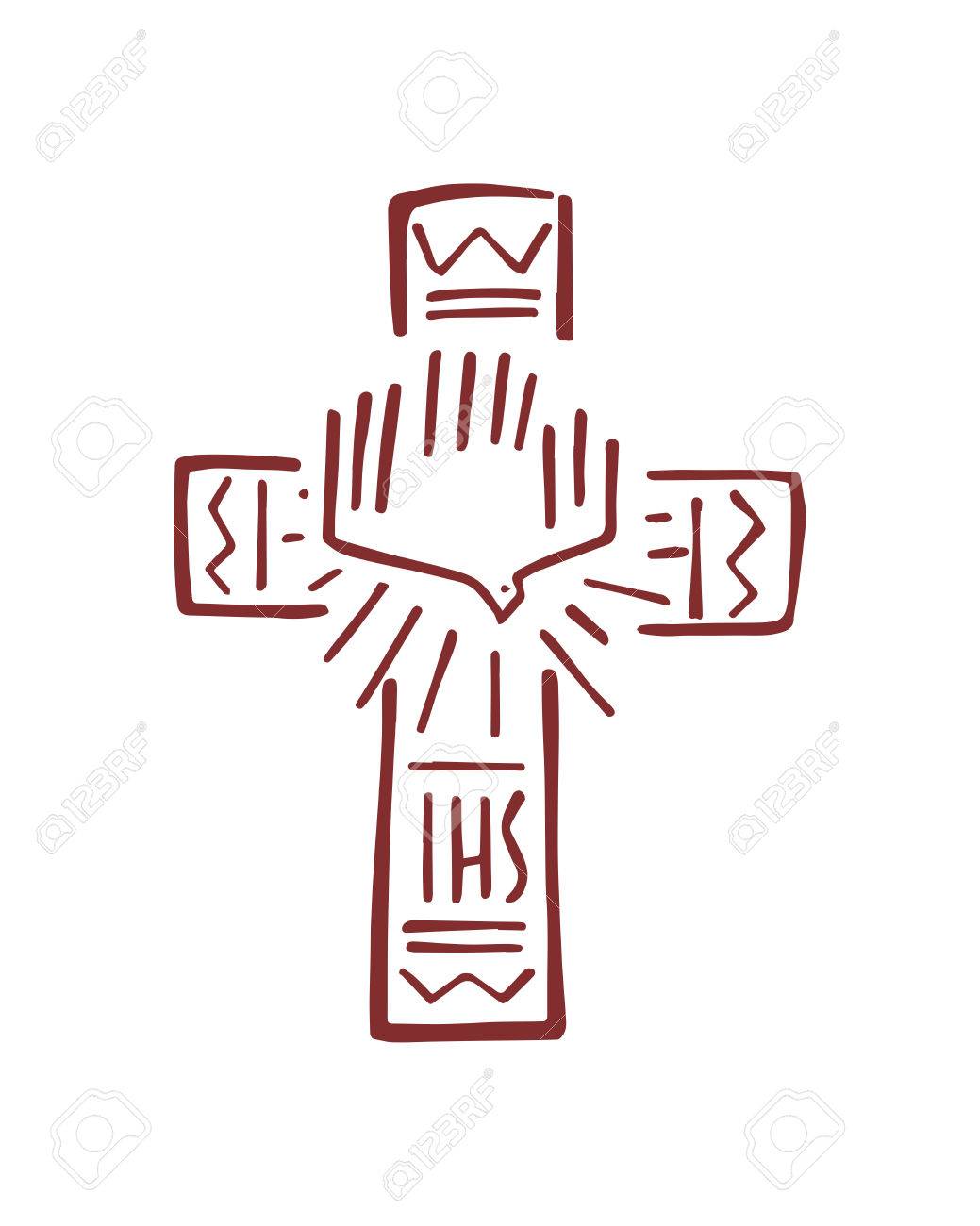 1039x1300 Hand Drawn Vector Illustration Or Drawing Of A Religious Cross